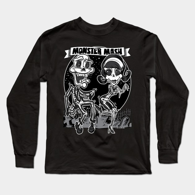 Skeletons dancing in the cemetery at the Monster Mash Long Sleeve T-Shirt by eShirtLabs